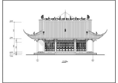 南方某地单层歇山仿古建建筑方案图