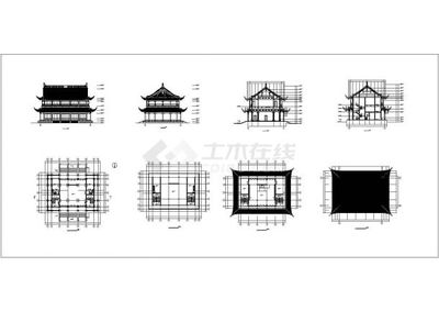 仿古建筑cad施工图