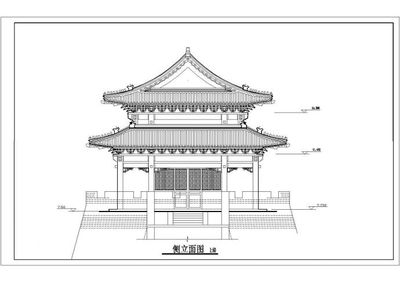 某地区仿古建筑设计CAD施工图(标注详细)