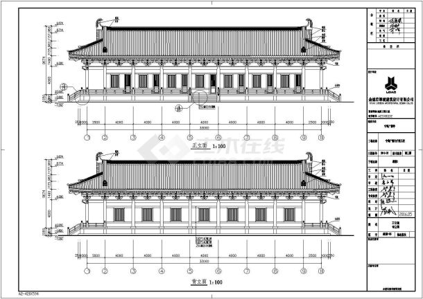 框架结构古建筑庙宇建筑设计施工图_仿古建筑_土木在线